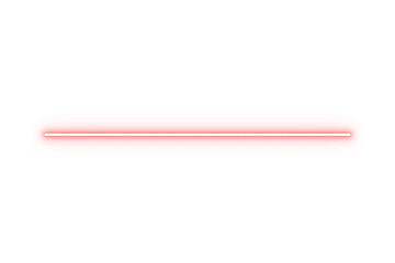 Neon laser line, glowing streak with light. Red ray line with light effect. Techno futuristic impulse line isolated on transparent background. Vector illustration