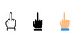 Fuck you hand finger icon set. vector illustration on white background