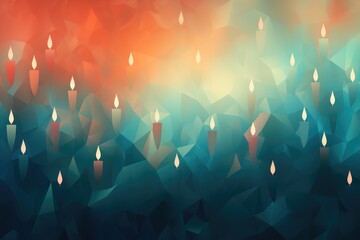 Wall Mural - Triangular low poly background with candlelight. Abstract background for remember the victims of a right wing conservatism regime.