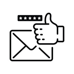 Wall Mural - line style icon design of email and thumbs up emoji notification