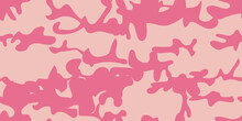 Vector Woodland Camoflage. Army Pink Grunge. Digital Women Camouflage Seamless Brush. Seamless Vector Background. Rose Camo Print. Urban Female Pattern. Military Camo Paint. Girl Hunter Pink Pattern.