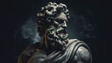 Fototapeta  - Generative AI, Stoicism concept, sculpture of a stoic, representing philosophy, ancient greek god statue