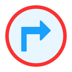 Canvas Print - Turn Right Icon