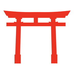 Japanese traditional red torii gate