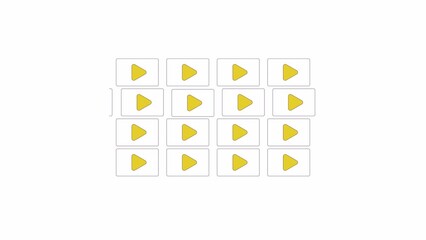 Poster - Live streams swiping line 2D object animation. Movies catalog scrolling flat color cartoon 4K video, alpha channel. Multimedia television. Tv shows options choosing animated item on white background