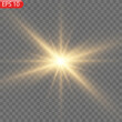 © Максим Славов - Yellow star. Vector transparent sunlight special lens flash light effect