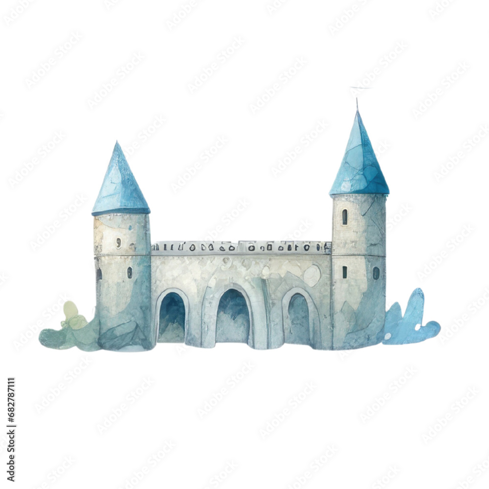 Watercolor Castle Clipart, Fairy Tale Princess Castle, Princess ...
