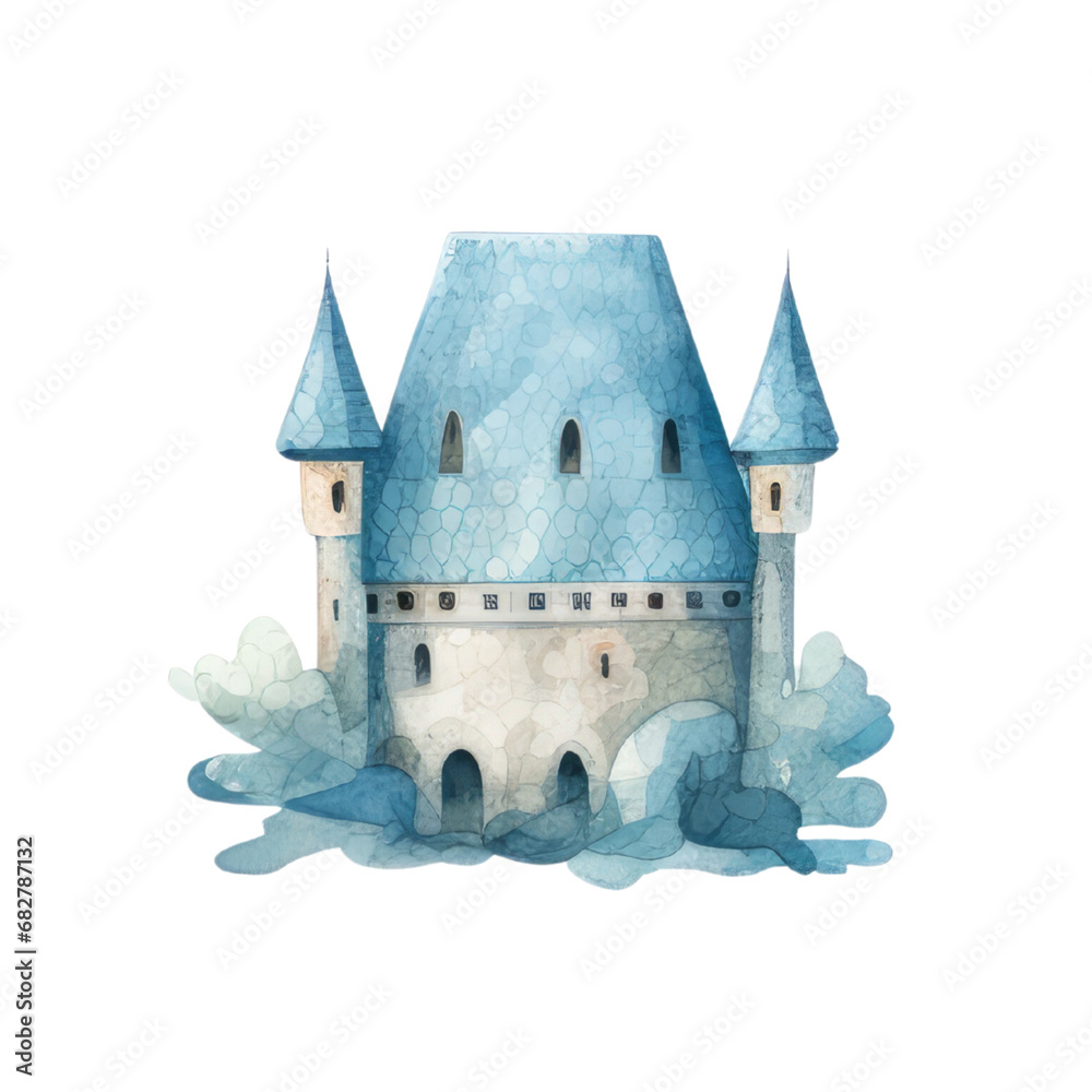 Watercolor Castle Clipart, Fairy Tale Princess Castle, Princess ...