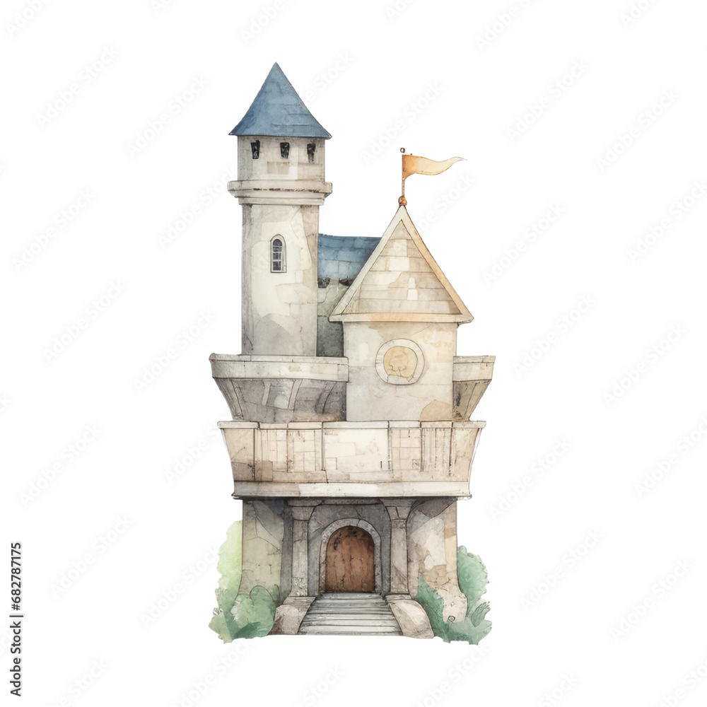 Watercolor Castle Clipart, Fairy Tale Princess Castle, Princess ...
