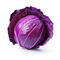 Wall Mural - Red cabbage isolated on white background