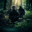 Soldiers searching in the forest Illustration 