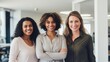 A group of multiethnic business woman in the office, AI generated