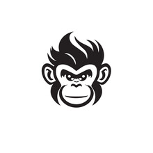 Monkey Face In Cartoon, Doodle Style. Isolated 2d Vector Illustration In Logo, Icon Style, Eps 10. AI Generative