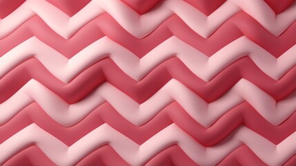 Wall Mural - A mesmerizing blend of red, peach, and maroon fabric creates a bold and fluid repetition, evoking a sense of wild and carefree style in this stunning pink and white wavy pattern
