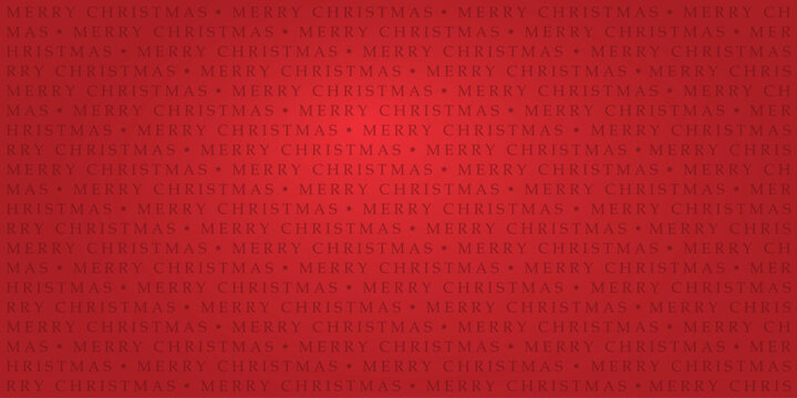 Glowing Red Christmas Background with Merry Christmas Text Pattern - Holiday Design Template Vector