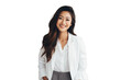 © Daniel - Portrait of young and successful Asian businesswoman wearing a white business suit, confident look, on transparent background, png file
