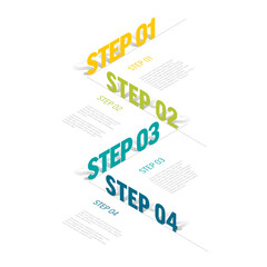 Poster - Infogrpahic with four steps diagram template