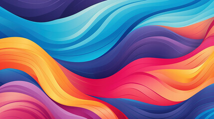 Poster - Seamless pattern with multicolored waves