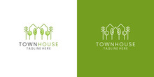 Town House Minimalist Logo Design With Tree