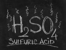 Icon H2SO4, Sulfuric Acid Hand Draw Chalk On Chalkboard, Blackboard Texture