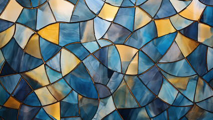 Wall Mural - Abstract polygonal shapes in beautiful pastel tones decorated with stained glass.