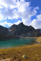 Wall Mural - Third stage of Ak-Suu Traverse trek  - Boz-Uchuk lakes in Tian Shan mountains, Karakol, Kyrgyzstan