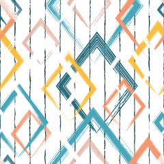 Poster - pattern, geometric, geometry, geo, abstract, line, patern, seamless, square, print, brush, rhomb, cube, cubes, background, bg, watercolor, texture, vector, color, watercolour, design, rhombus, cubes, 