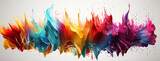 Fototapeta  - Wife horizontal Facebook banner of an abstract colorful paint splash in rhythmic wavy effect with explosion in white background