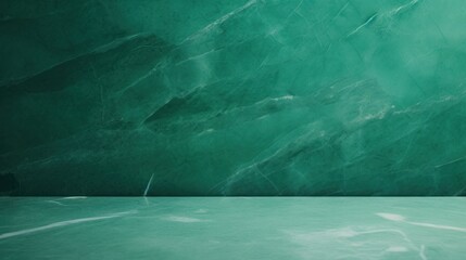 Poster - green marble with placement floor for product display or showcase