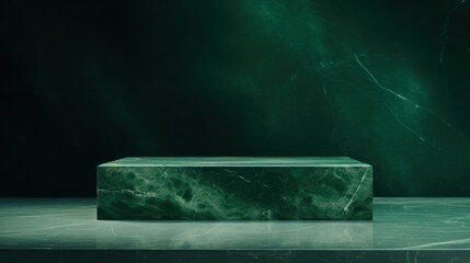 Poster - green marble with placement floor for product display or showcase