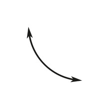 Dual Semi Circle Arrow. Vector Illustration. Semicircular Curved Thin Long Double Ended Arrow.	
