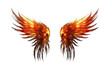 fire wings burn PNG isolated on white transparent background