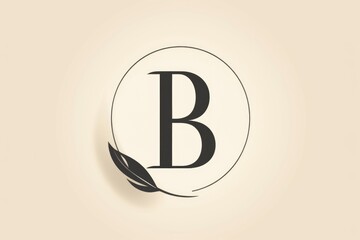 letter b, minimalist style, on white background