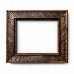 Wooden picture frame isolated on white background