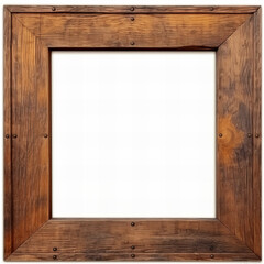 Wooden picture frame isolated on white background