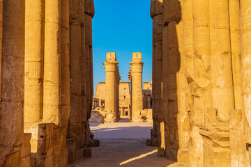 Wall Mural - Ancient Luxor Temple at sunset. Details.