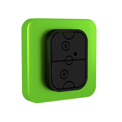 Wall Mural - Black Air hockey table icon isolated on transparent background. Green square button.