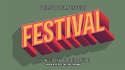 Poster - festival editable text effect style, EPS editable text effect