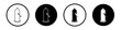 Broken Condom vector icon set. Broken condom vector symbol in black and blue color in suitable for apps and websites UI designs.