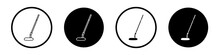 Putter Vector Icon Set. Golf Stick Vector Symbol In Black And Blue Color In Suitable For Apps And Websites UI Designs.