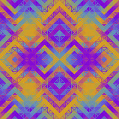 Aufkleber - Colorful Aztec Fabric, Wallpaper and Home Decor. Abstract seamless tileable pattern. Triangles aztec background. Vector image.
