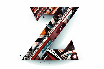 Wall Mural - letter z, geometric patterns style, on white background