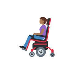 Wall Mural - Woman in Motorized Wheelchair: Medium-Dark Skin Tone