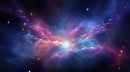 Wall Mural - Illustrate the particle nebula where technology clouds give rise to new ideas and opportunities