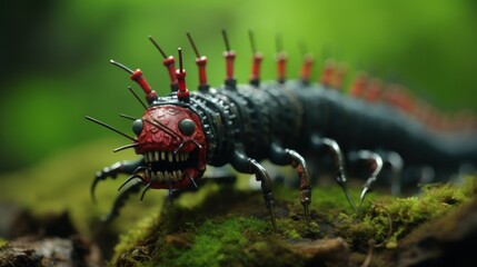 angry centipede monster background wallpaper ai generated image