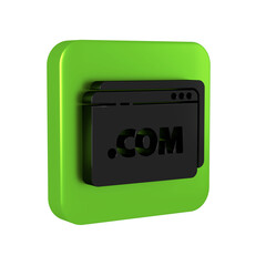 Poster - Black Website template icon isolated on transparent background. Internet communication protocol. Green square button.