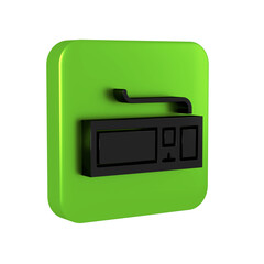Aufkleber - Black Computer keyboard icon isolated on transparent background. PC component sign. Green square button.
