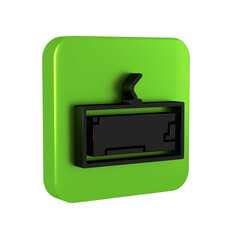Aufkleber - Black Computer keyboard icon isolated on transparent background. PC component sign. Green square button.