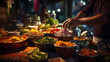 Marketplace Gastronomy: A Culinary Journey through the Vibrant Street Food Scene of Thailand's Local Market.