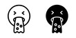 Vomiting emoji Icon. symbol for mobile concept and web design. vector illustration